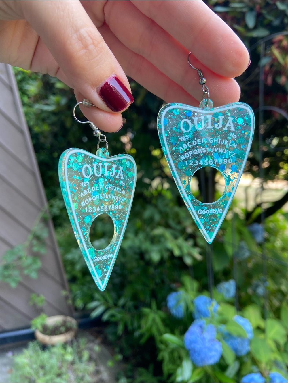 Turquoise Ouija Planchette Dangle Earrings (3/$10)